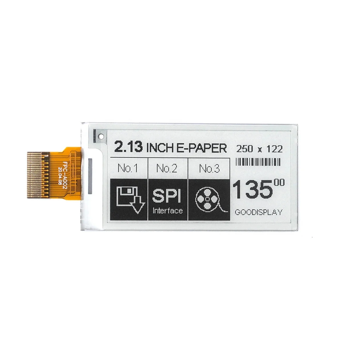 2.13 inch SSD1680 Spi Display E-ink Screen Thin E-ink-display built-in fast update OTP