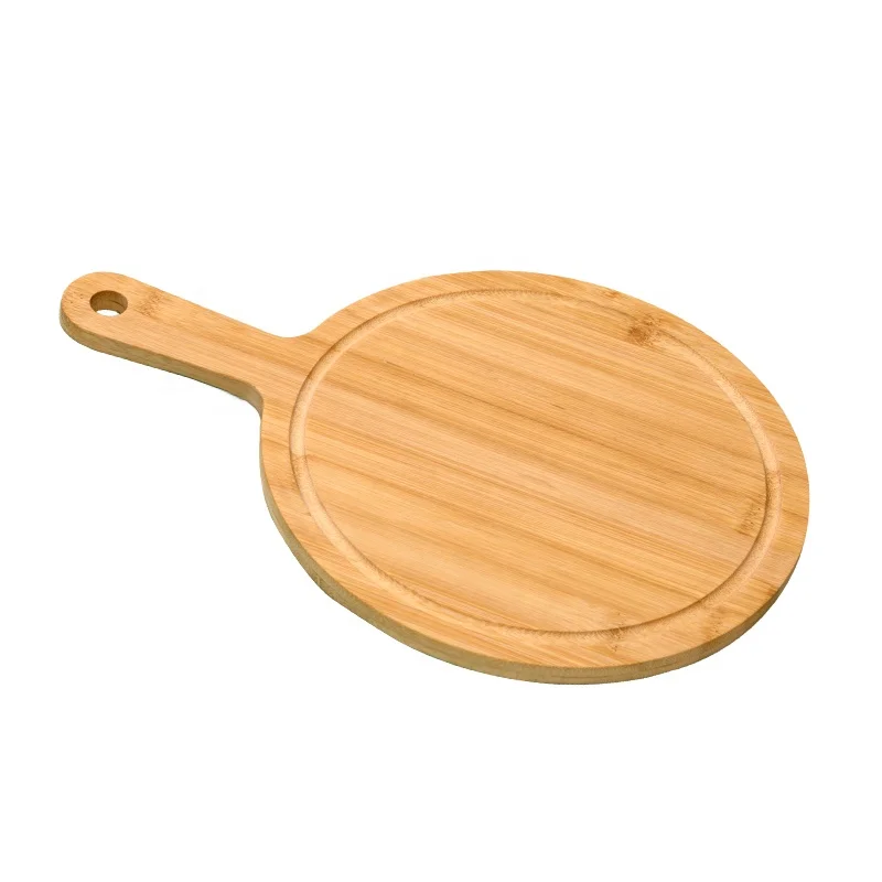 Custom size cutting board round food cutting serving board bamboo pizza board set