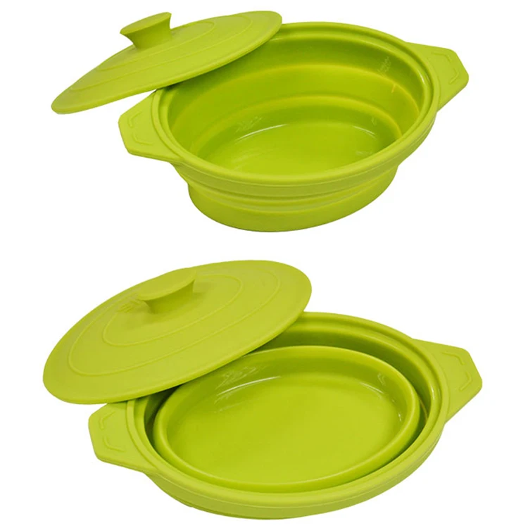 Hot Selling  300ml Collapsible Microwave Silicone Steamers Heat-resistant Silicone Pot Wirh Lids Kitchen Accessories