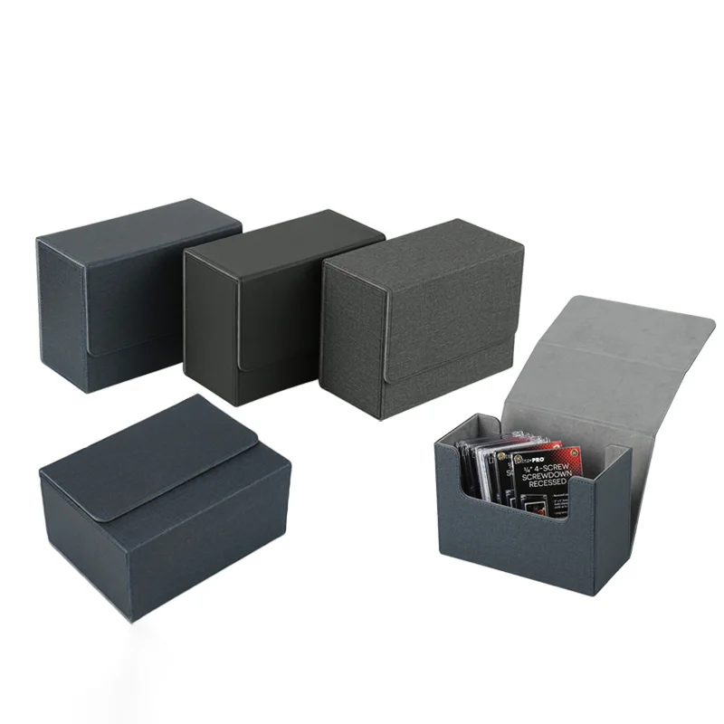 game card box magnetic Flip  Leather Deck Boxes Storage for Standard Size Trading  tarot  trading cards