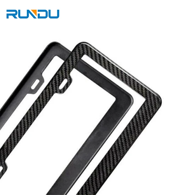 American US Standard Auto Car Truck 2pcs Carbon Fiber License Plate Frame Cover