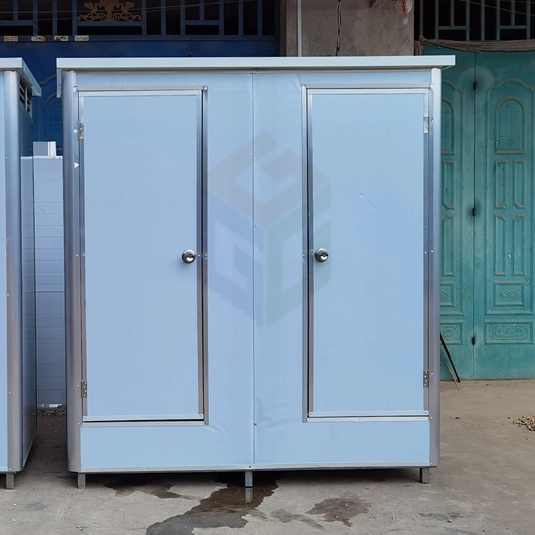 Modern design of double portable mobile toilet prefabricated outdoor camping bathroom and locker room