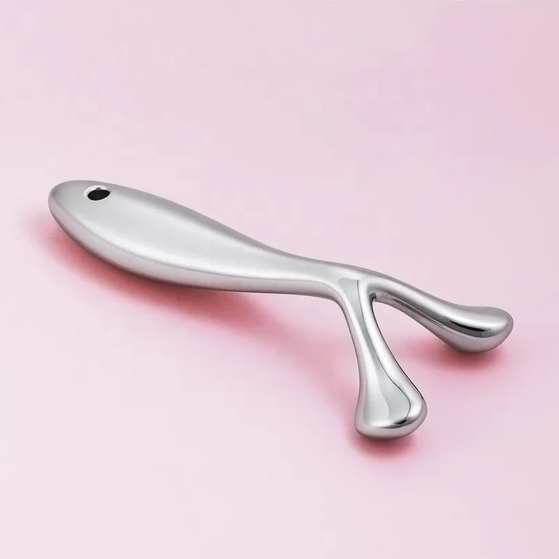 Beauty lifting nose gua sha board metal massage silver face scraping massager