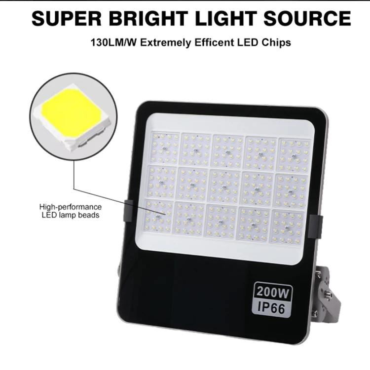 Best Seller High Quality 50W 100W 200W 300W 400W 600W Angle Adjustable Ip66 Waterproof Die Cast Aluminum Led Flood Light