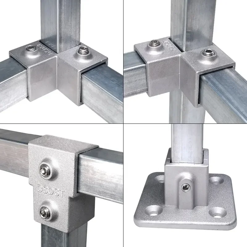 Aluminum alloy Cross Quick Connectors Guardrail Cast Aluminum Structural Fittings Handrail Pipe Clamps