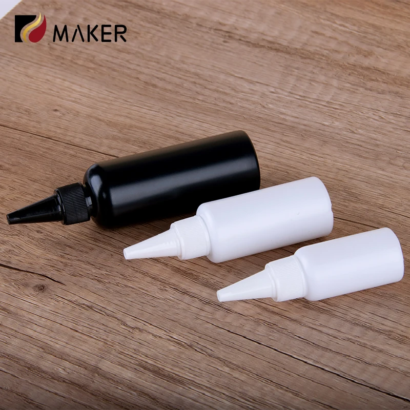 Wholesale black needle tip plastic AB PE glue UV drop glue light resistant nail polish glue cosmetic packaging squeeze bottle