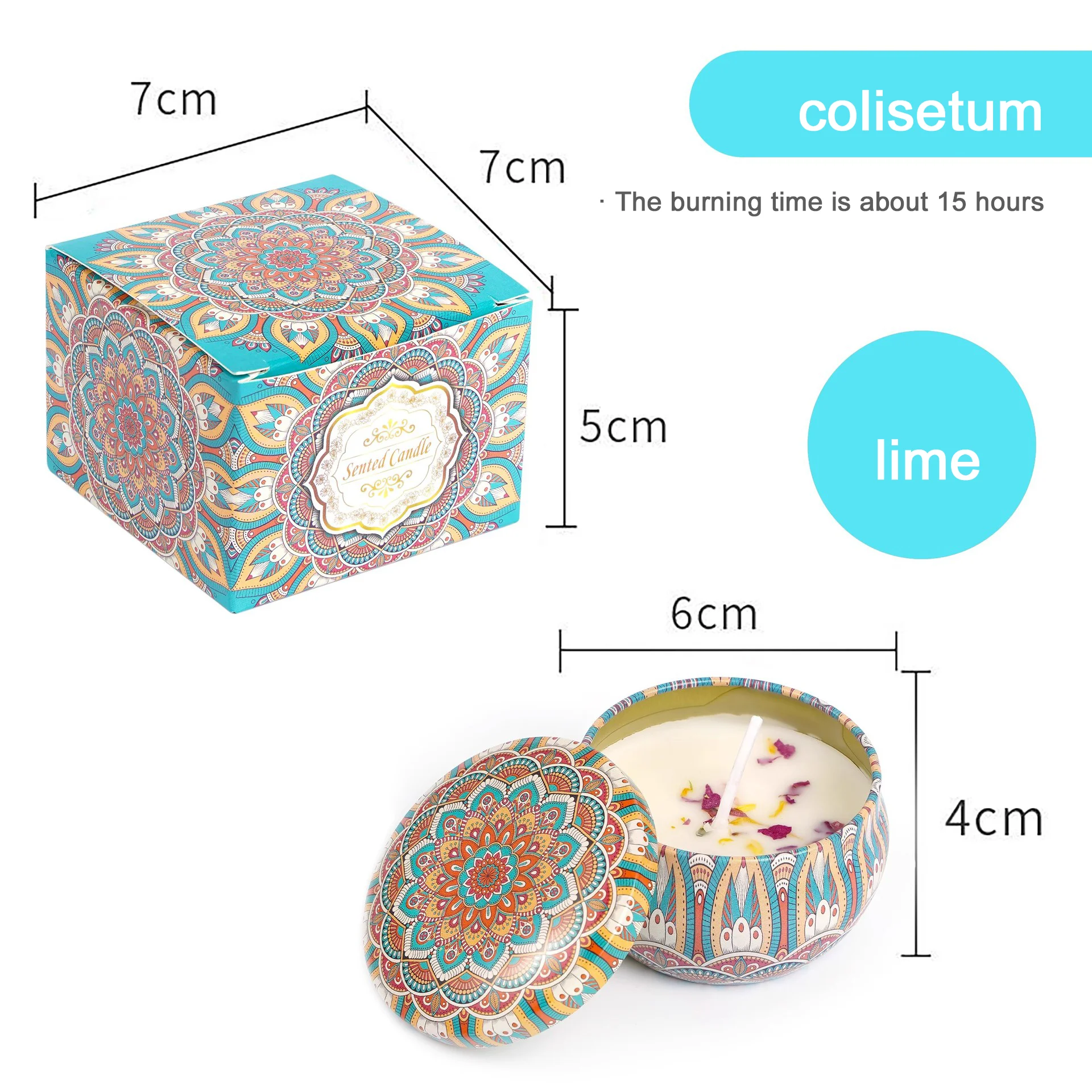 Hot Selling Custom Luxury Tin Scented Candle Aromatherapy Cotton Wicks Long-Lasting Fragrance Handmade Vintage Scented Candle