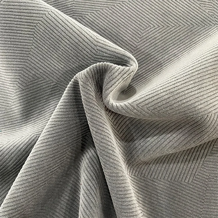 Oushida Polyester Spandex Fabrics Super Soft Burnout Bonding Corduroy Comfortable Stretch Velvet Knit Fabrics
