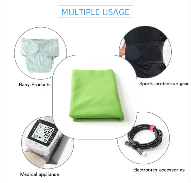 Soft hook and loop sheet for baby cloth diaper nappy ultra thin nylon polyester hook and loop fabric