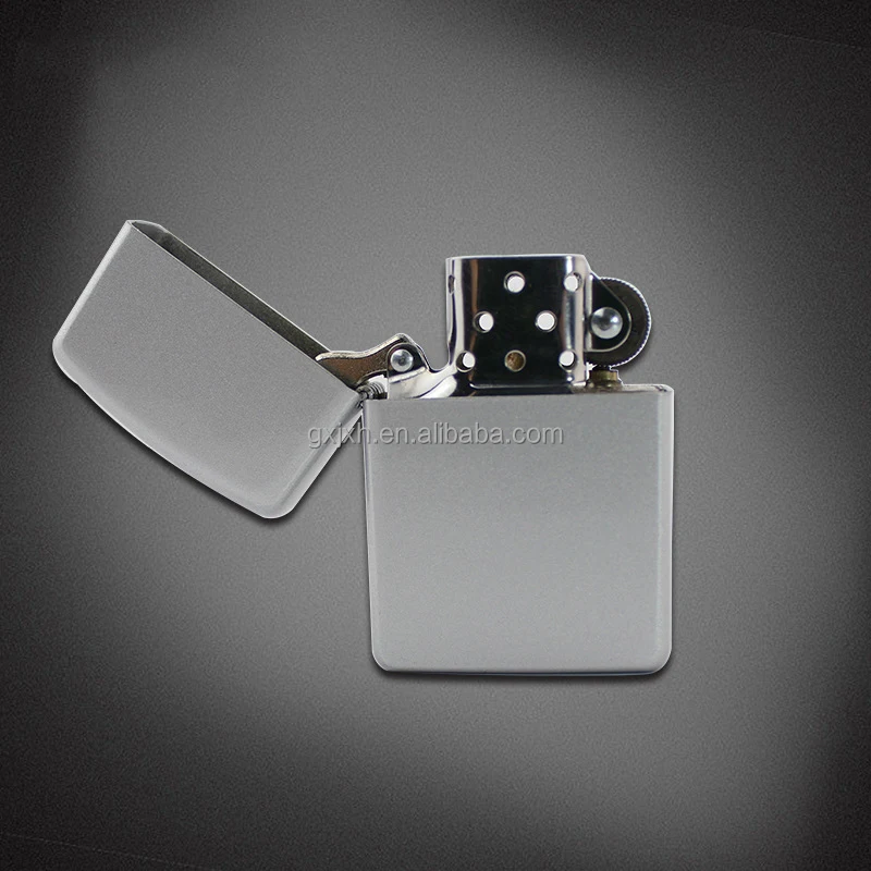 Promotional customized made refillable lighter blank sublimation metal lighter with case for business gift
