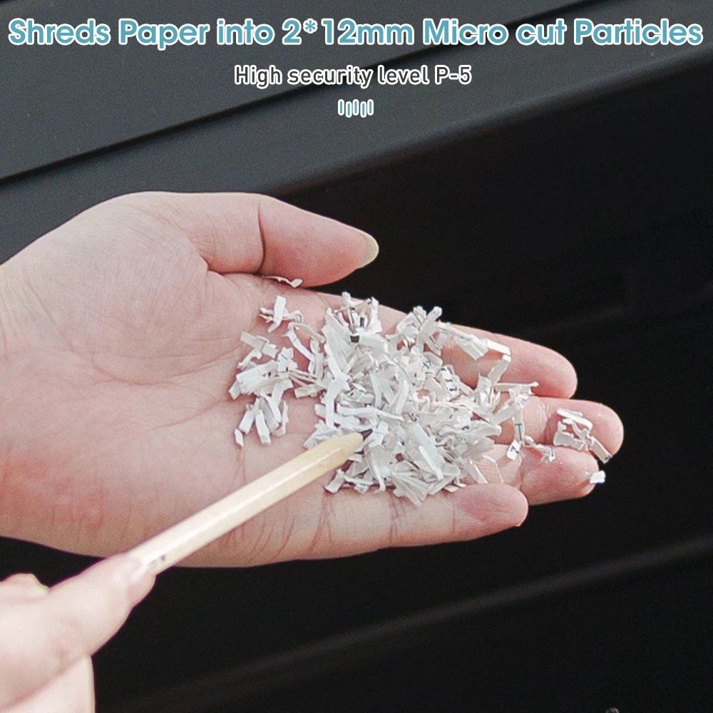 20L A4 paper shredder micro cut 2mm*12mm P5 Level 8 Sheets Applicable for small offices and homes for shredding bills and such