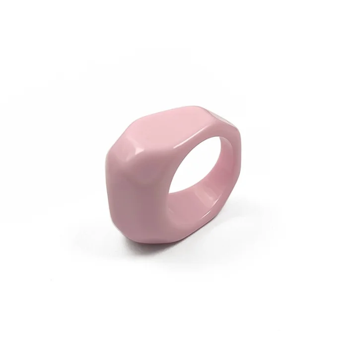 2022 Three-dimensional multi-color acrylic resin ring jewelry women plastic block transparent jewelry ring