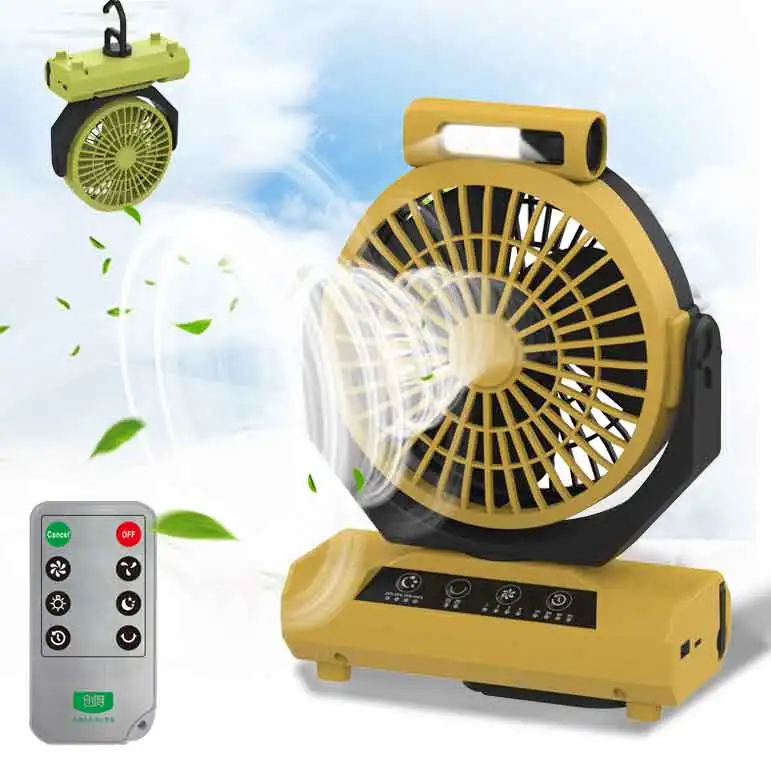 Portable Multifunction 20000mah Battery Desktop Circulator Wireless Ceiling with Led Lantern Rechargeable Camping Light with Fan