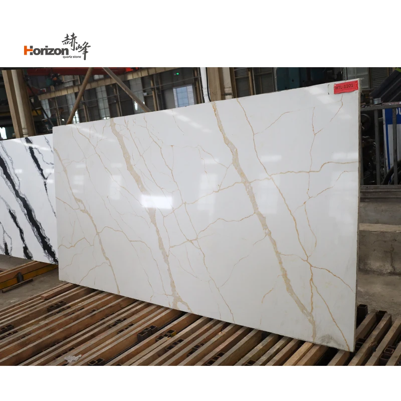 Hot sell calacatta quartz stone slab engineered quartz stone kitchen countertop price