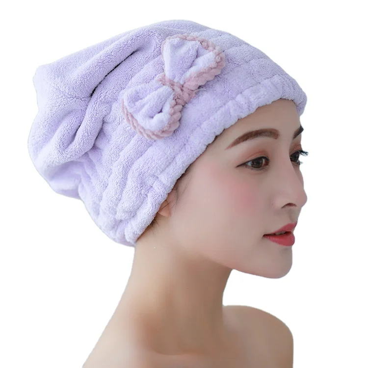 Magic hair drying cap Towel Hat Microfibre fast drying hair turban wrap For Bath Shower Pool Washable Cap
