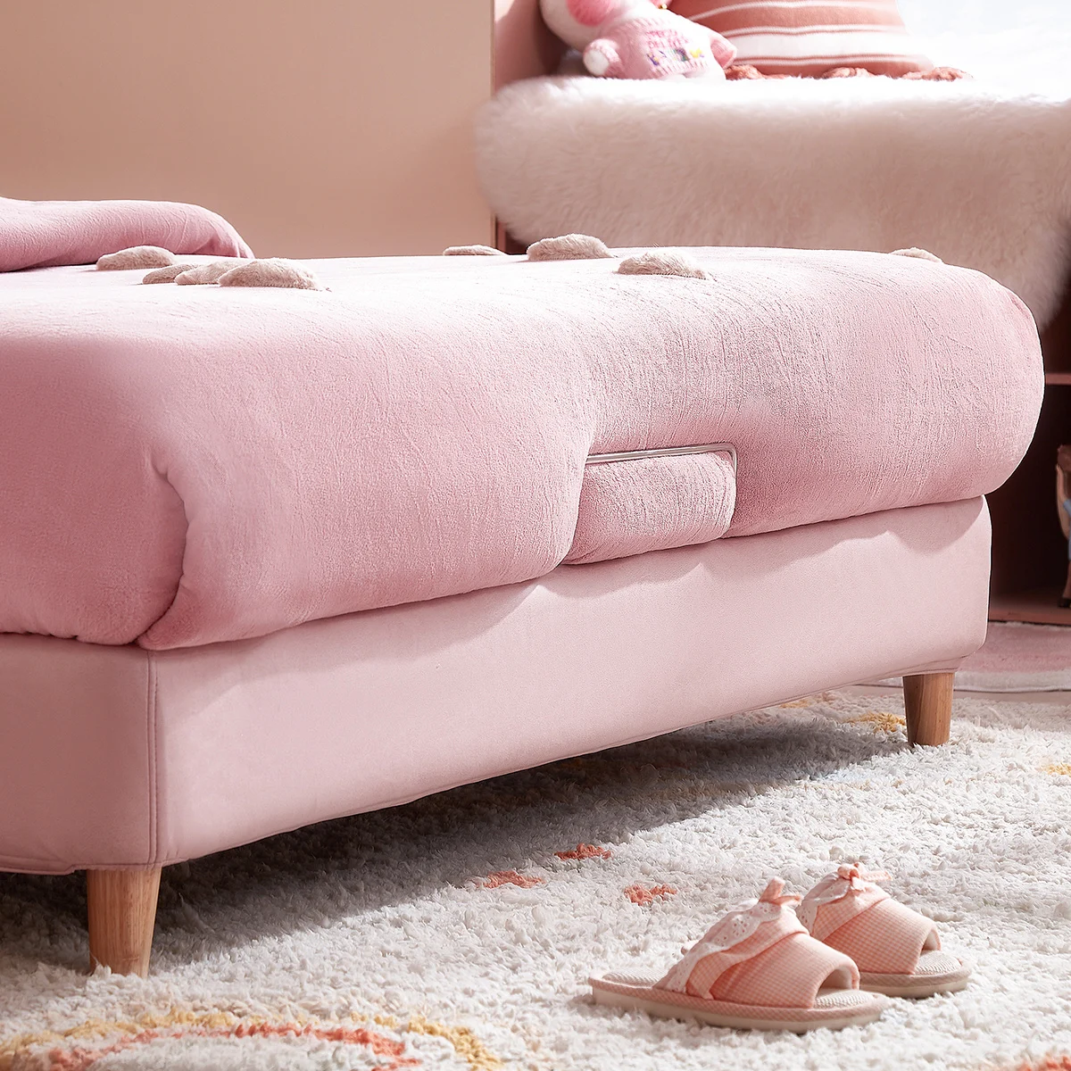 105269 Pink Children Bedroom Set Furniture Wooden Girls Princess Children Bed Design