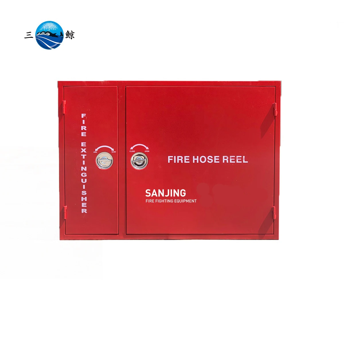 Red Powder Coated Extinguisher Box Mild Steel Fire Extinguisher Cabinet With Break Glass