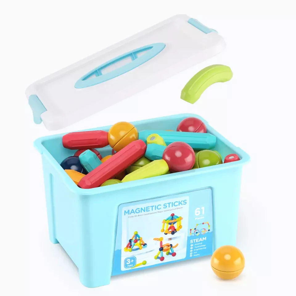 61pcs 108pcs early educational game set interesting block baby toys for boys and girls Kids DIY magnetic stick blocks toy