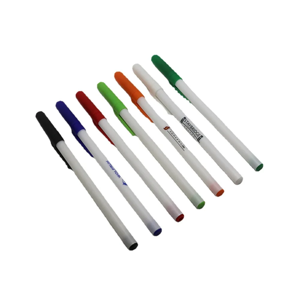 Office Wisdom Ball point pen PP white Standard low price classic design advertising Hotel
