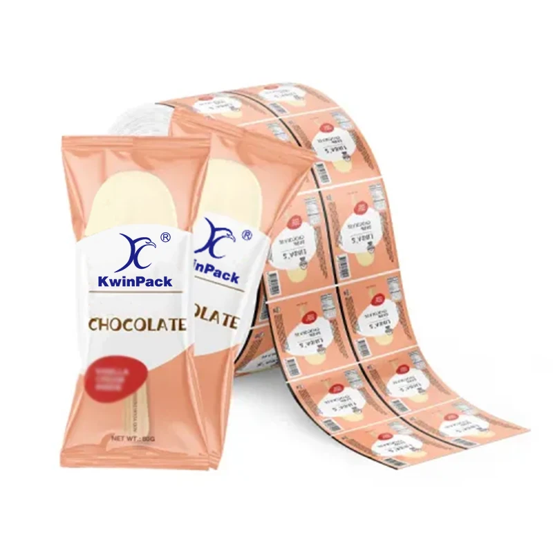 Custom Print Chocolate Popsicle Wrappers Ice Pop Sachet Plastic Bag Food Grade Roll Film for Ice Lolly Roll Film Paper