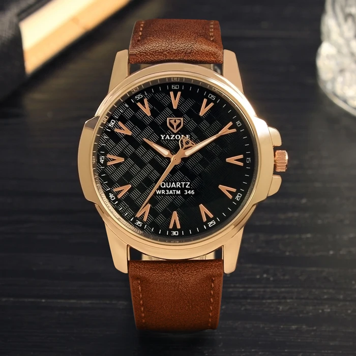 YAZOLE D 346 Hot Selling wrist watch for men in wristwatches 2023 Quartz Watches Private label watch Leather bands Reloj