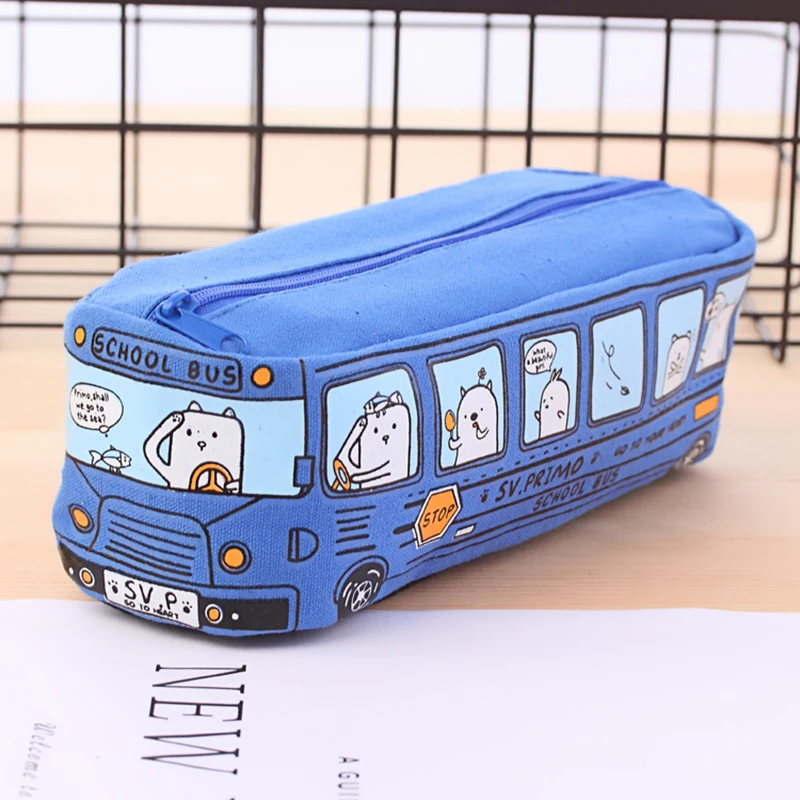 Small zipper Cotton Canvas Pencil Case and Travel Pouch For Kids For Students
