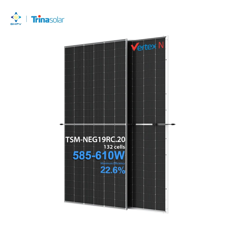 Trina solar panels TSM-NEG19RC.20 n-type bificial photovoltaic panel 610w 605w 600w 595w 590w 585w for solar system