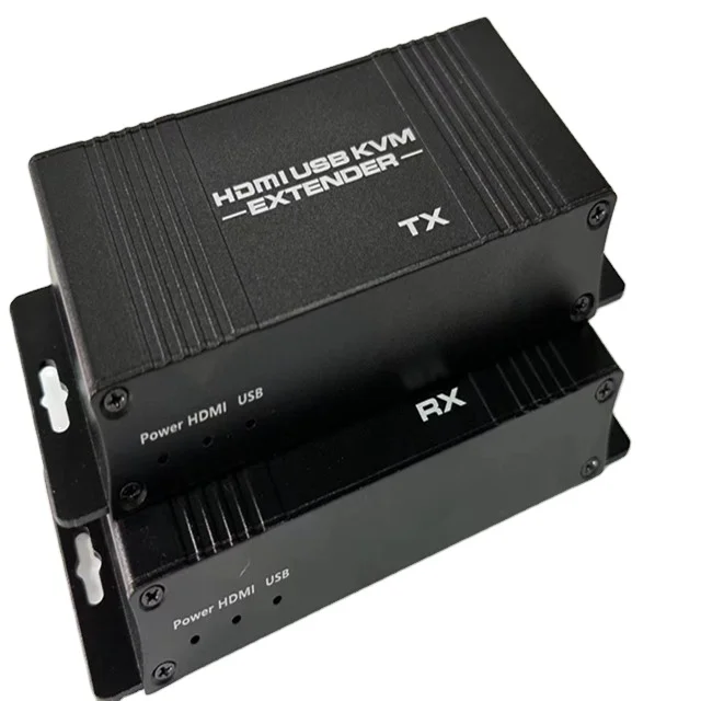 60m HDMI USB KVM Extender Ethernet HDMI Video Transmitter Receiver Extender Adapter with IR HDMI loop HDR