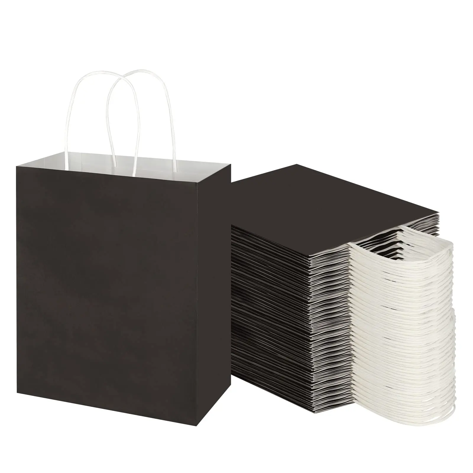 Wholesale Grocery Business Shopping Brown Gift Paper Tote Packing Bags Plain Printed Craft Paper Packaging Tote Handle Bags
