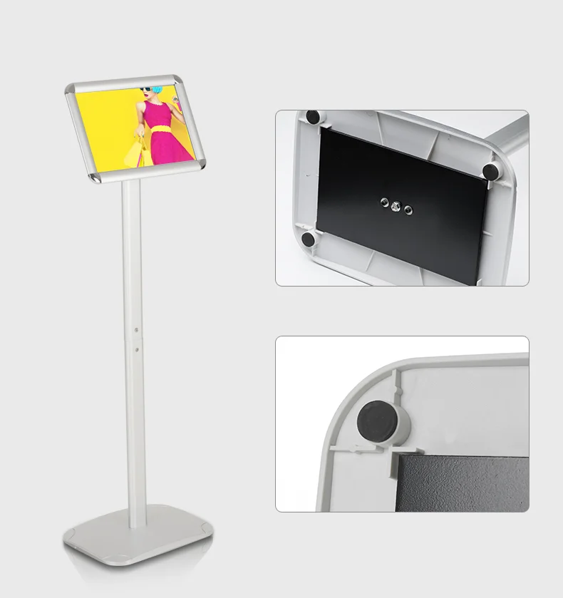 Poster Stand Adjustable Sign Display Holder A3 A4 Snap Frame Clip Frame Poster Stand Aluminum Profile Stable Floor Standing