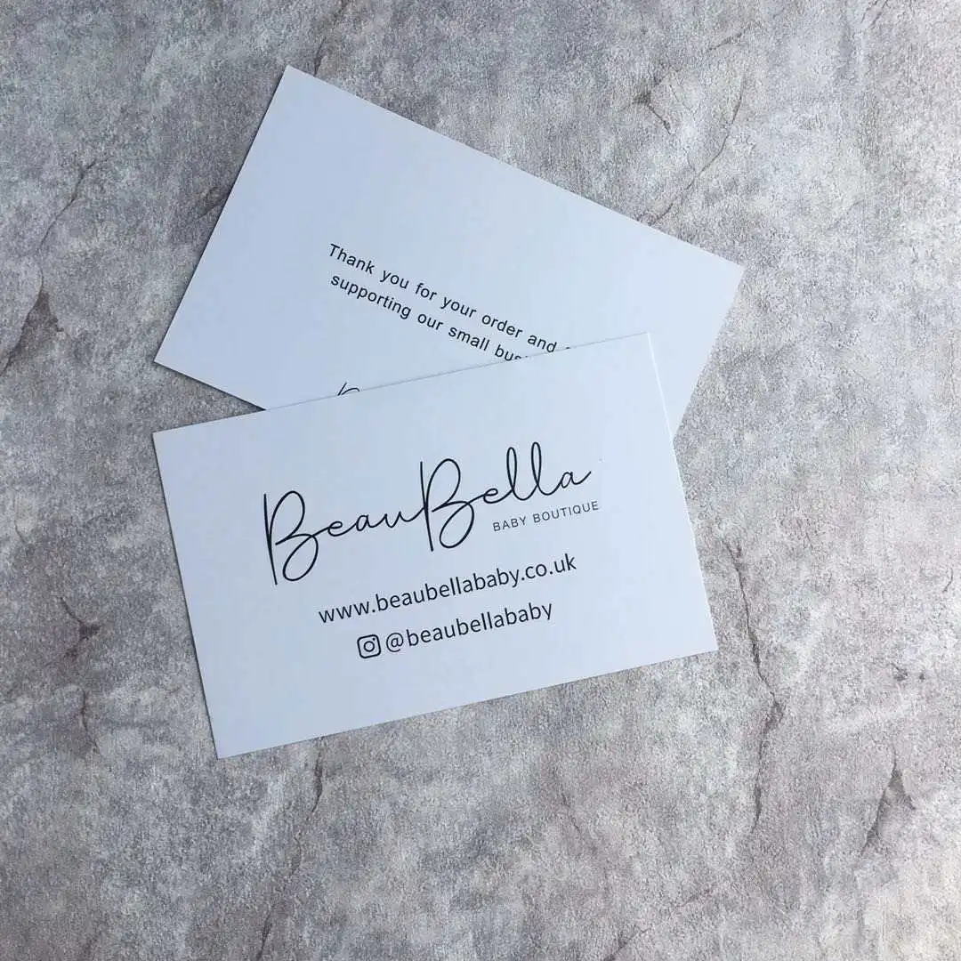 thank you cards low MOQ postcard high quality invitation card your design giftcard custom business card with your logo words