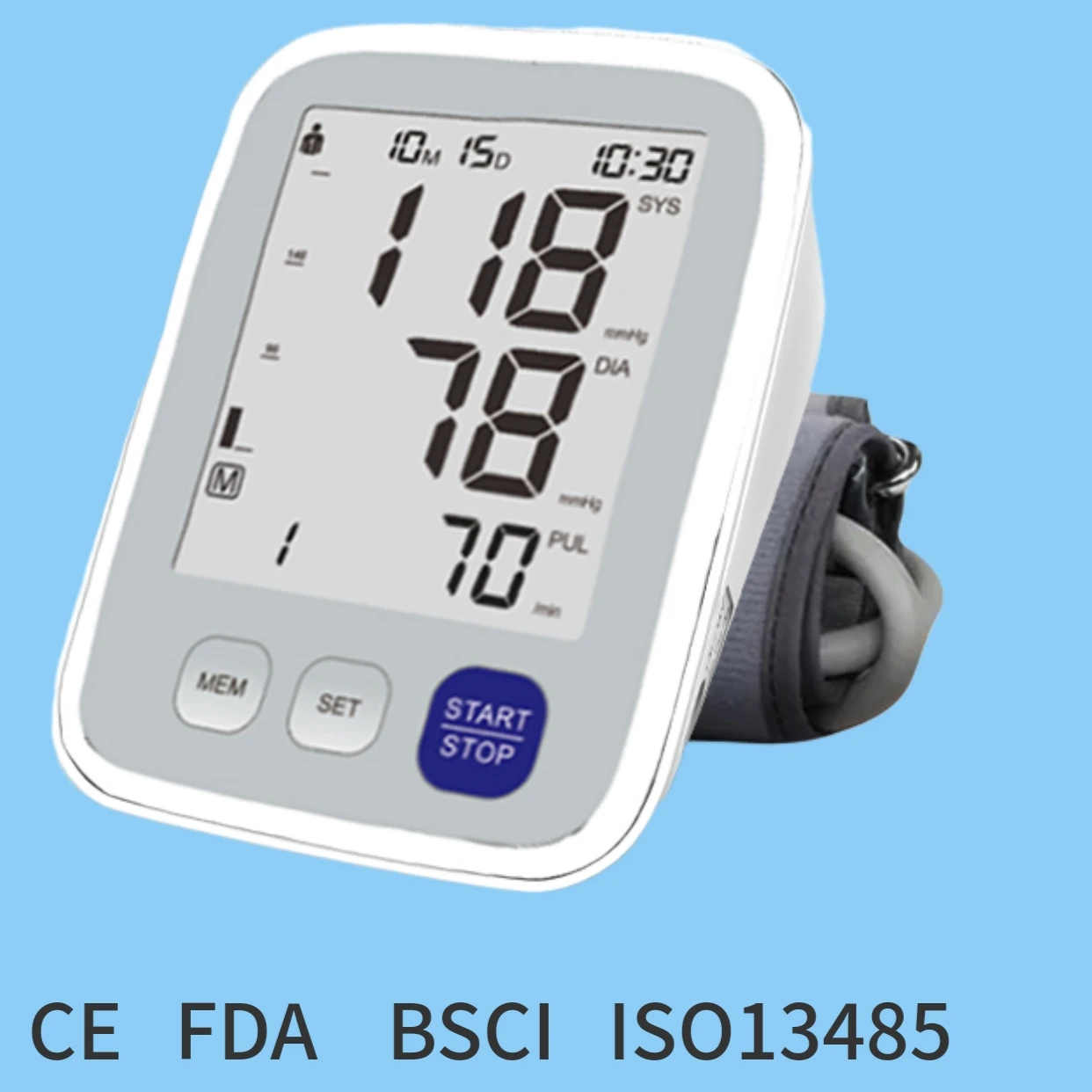 CE ISO Large LCD digital blood pressure monitor price sphygmomanometer electronic  blood pressure machine BP monitor