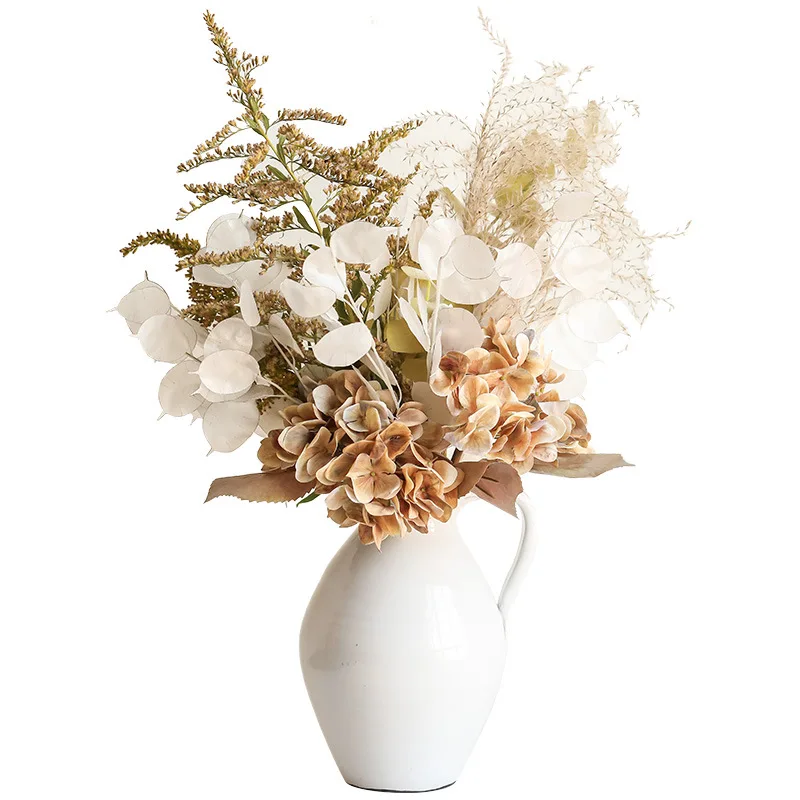 Wholesale White Artificial Flower Silk Flower Silver Fan Leaf for home decoration