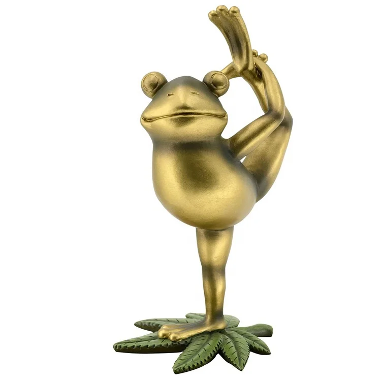 Custom Bronze Casting Attract Wealth and Good Luck Feng Shui Money Yoga Figurine Frog Stutue or Money Toad Statue