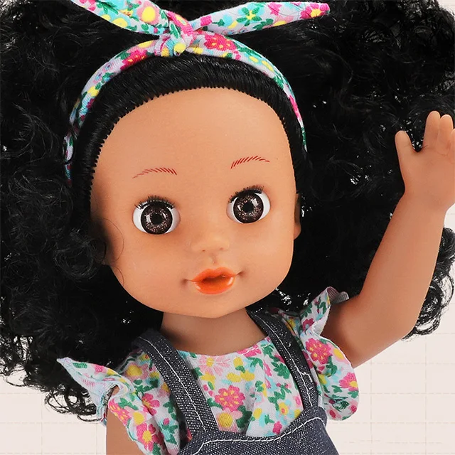 KSF Toys Wholesale China Factory Hot Selling 34CM Vinyl African American Doll Set For Girls
