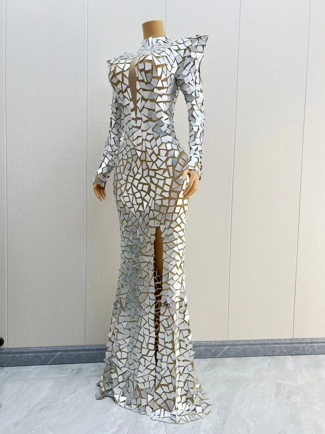 Vestido Elegant Sequin Birthday Wedding Dinner Party Dress Lady Sexy High Slit Prom Mermaid Dress Women Formal Evening Dresses