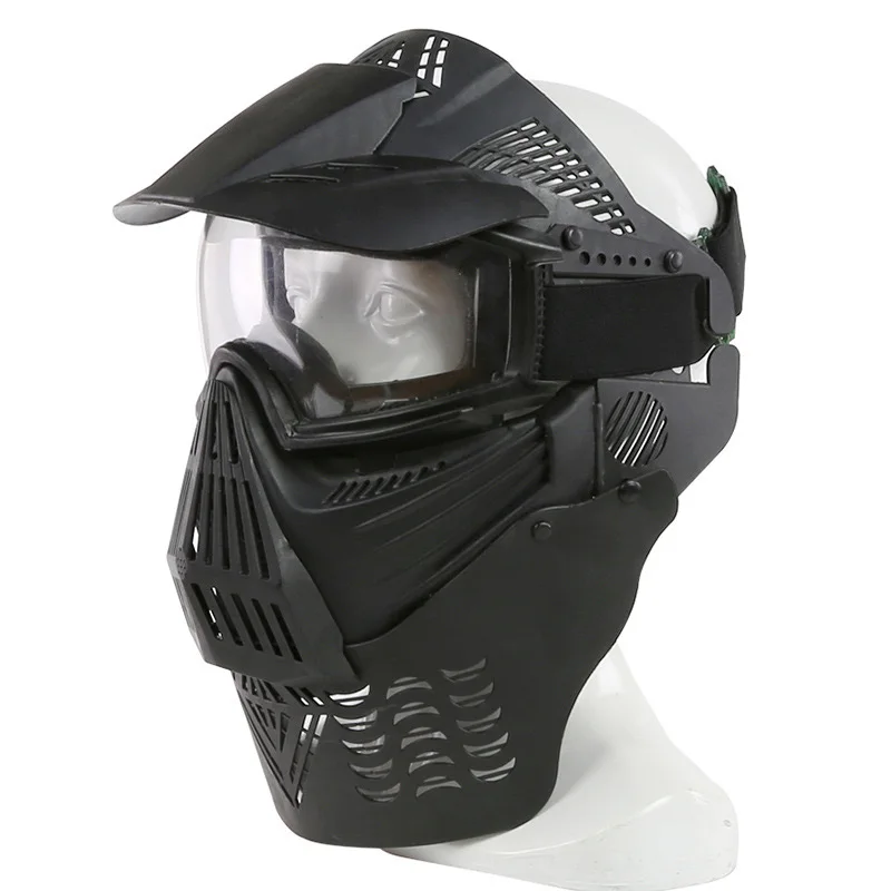 ABS Tactical Full Face Modular Mask Lens Gog-gles Protective Masks With Nylon Glass Cs Ipsc Mask