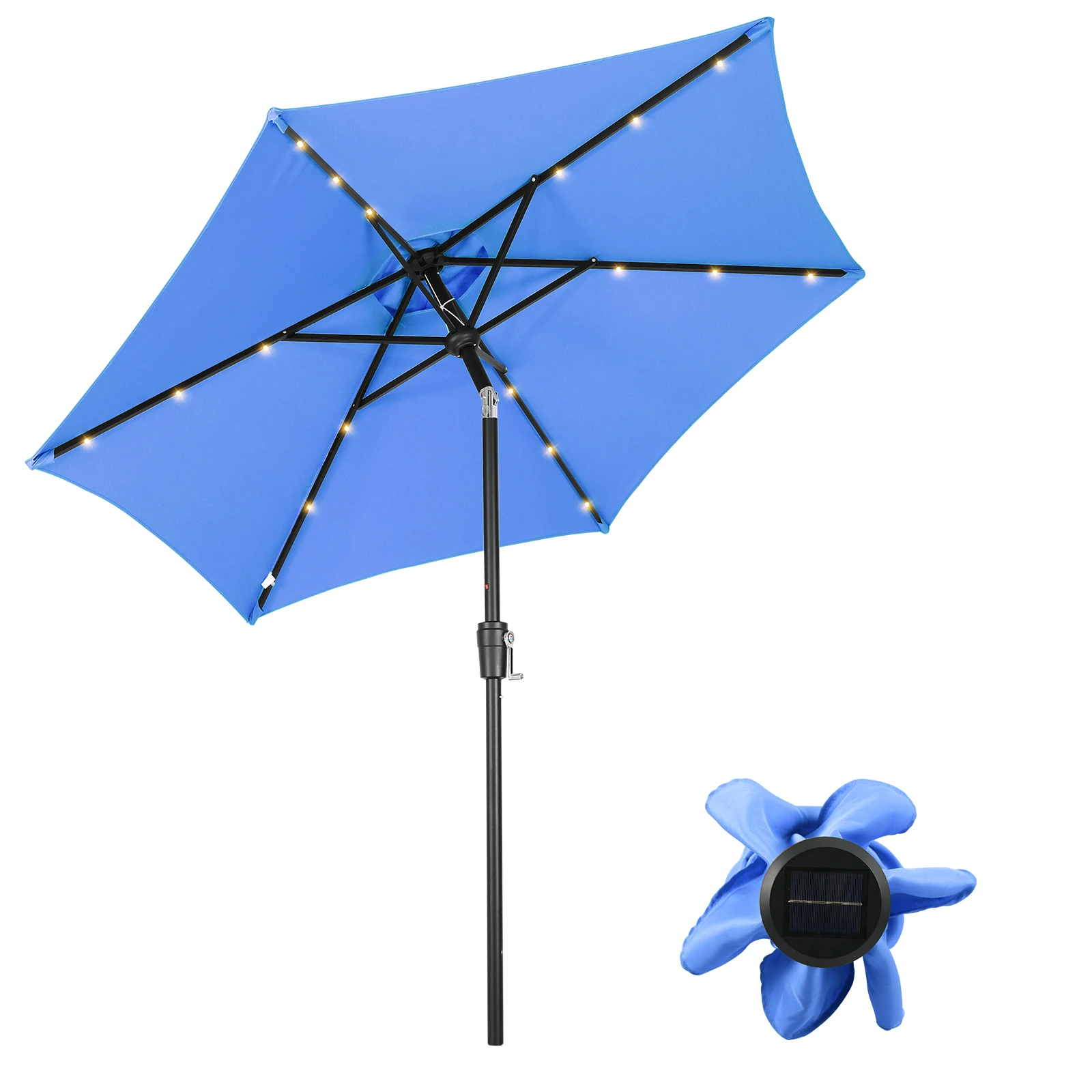 Large Commercial Market Patio Pool Beach Sun Shade Garden Led Light Outdoor Umbrella Parasols