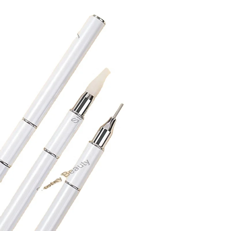 Custom Logo Dual-ended Rhinestones Pickup Tool DIY Nail Gel Art Pen Dotting Pencils Unloading Nail Point Drill Pen