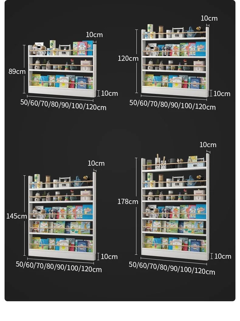 Narrow behind the door solid wood Kid bookshelf Library magazine shelf Bookcase
