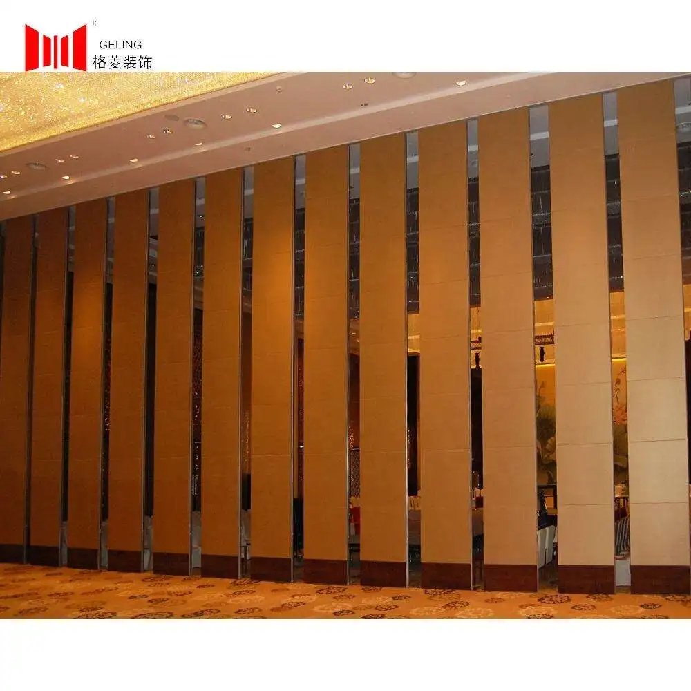 Guangzhou 100mm thk acoustic aluminum frame fabric movable hotel partition wall