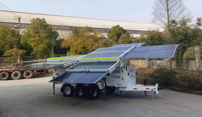 Mobile Off Grid Solar Power Trailer Hybrid Solar System
