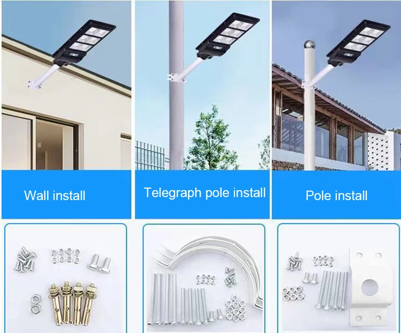 High quality  energy saving high lumen road lamp outdoor ABS led all in one solar street light with remote 30w 60w 90w 120w 150w