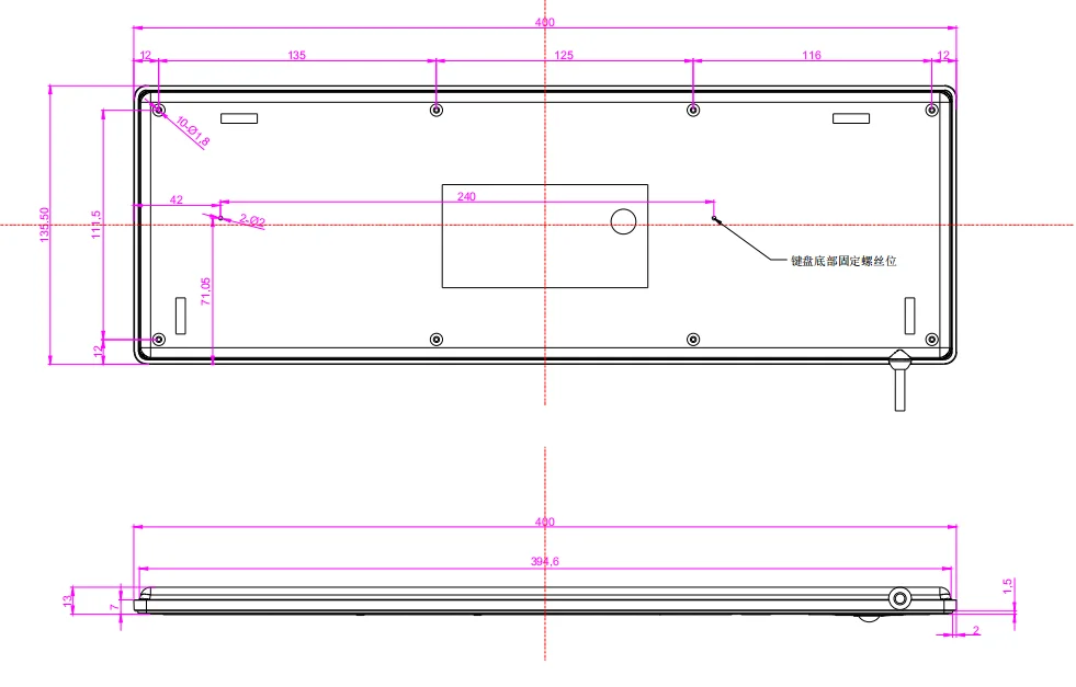 
DX-87B wired USB integrated industrial keyboard with trackball touchpad keyboard 