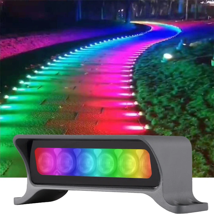 Floor Light Outdoor Waterproof RGBW Led Spotlight Translucent Foot Lamp Aluminum  Lawn Lamp Deck Led Side Glow Turtle Back Light