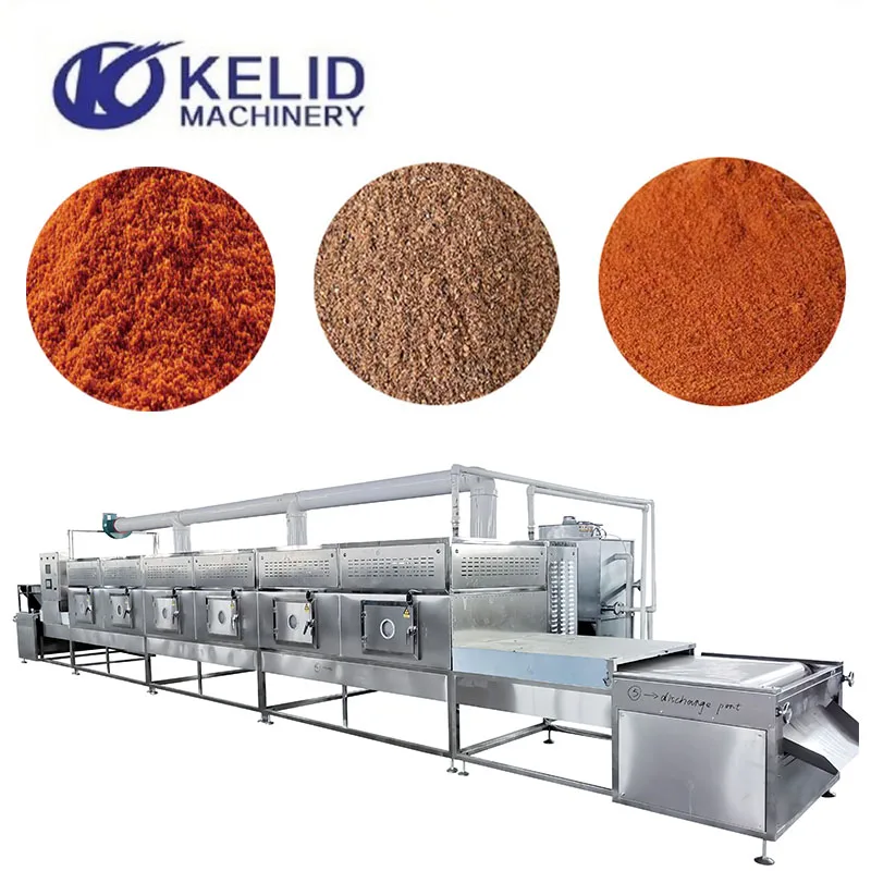 Industrial Tunnel Microwave Nuts Spice Herbal Tea Leaves Powder Sterilization Drying Machine