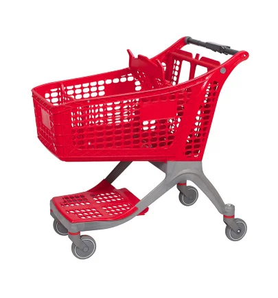 180L wholesale plastic basket shopping cart with baby seat for sale
