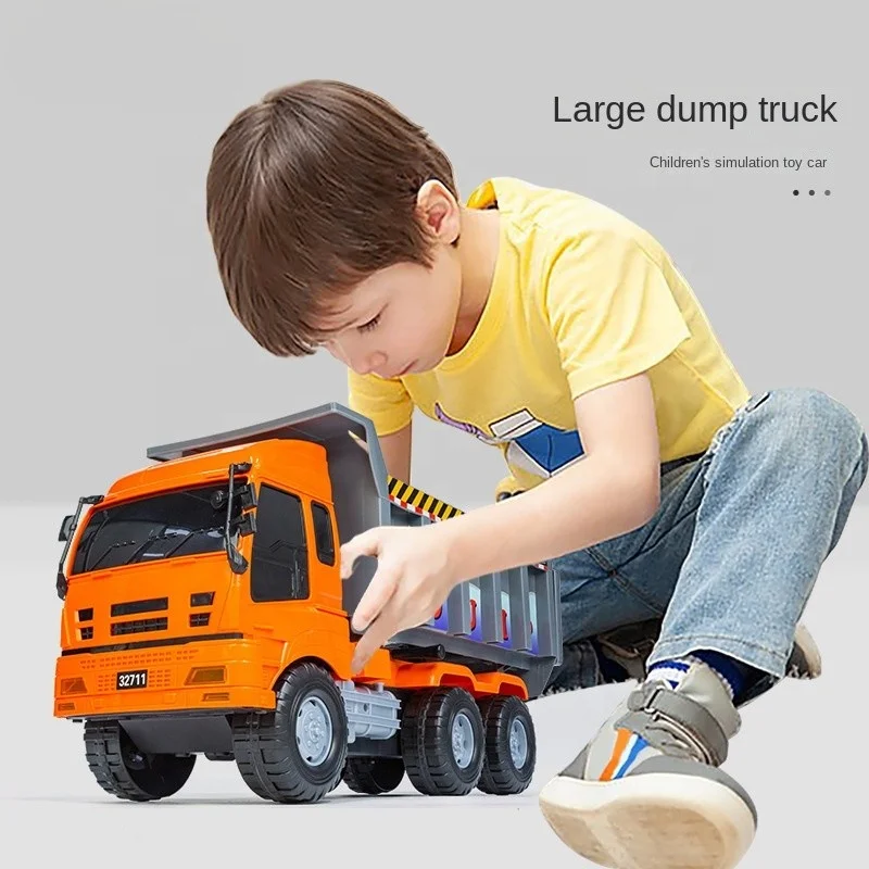 2024 новый высококачественный детский большой грузовик модель автомобиля инерционный строительный автомобиль игрушечный для мальчиков