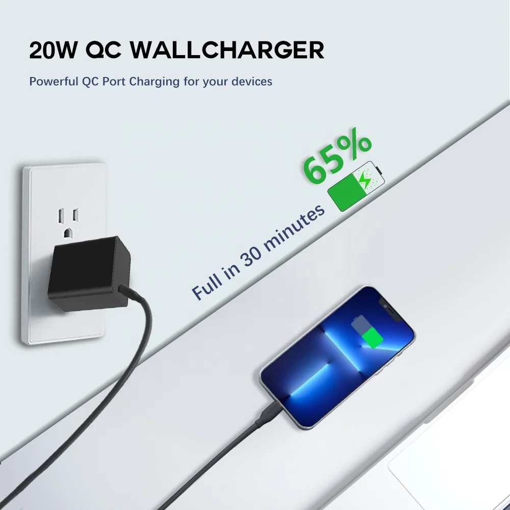 New Arrivals 20W PD Portable Wall Charger Adapter 20 Watt USB-C PD Fast Charging Travel Charger for Phone 12 13 14