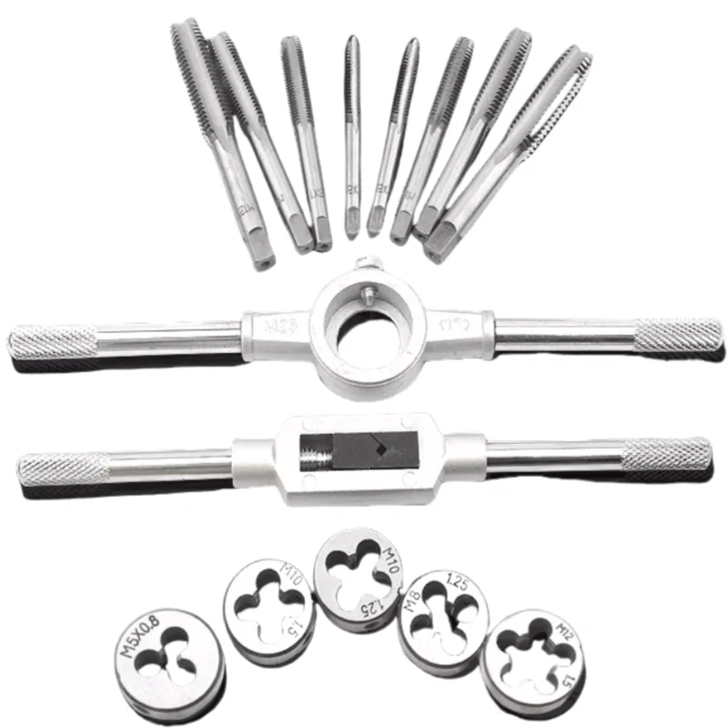 High Quality Best Tap Die Set Large Thread Cutting Tool Spiral Flute Screw Drill Bits Hand Tap Die Kit Targeted Large Thread